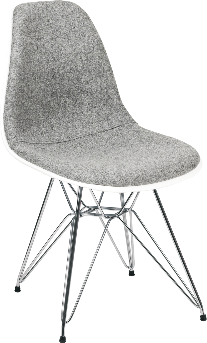 Eiffel Chair Chrome Legs Padded Wool Seat Hire for Events