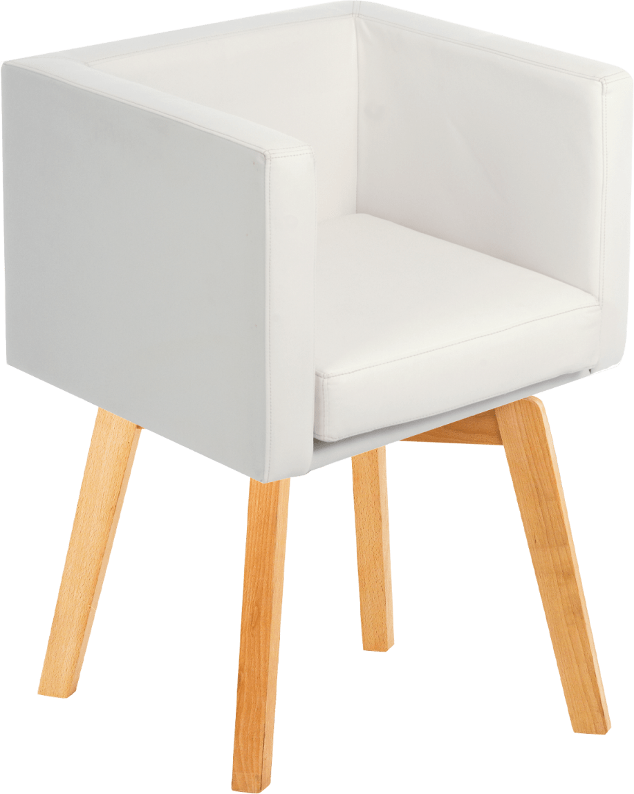 Bolivia Box Chair Wooden Legs Vinyl Seat Hire for Events