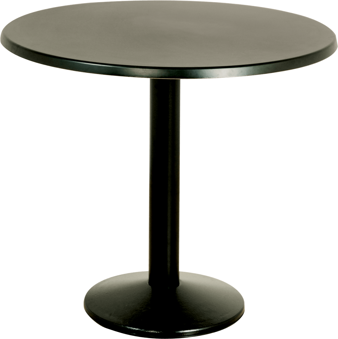 Milan Black Base Bistro Table Wooden Top Hire for Events