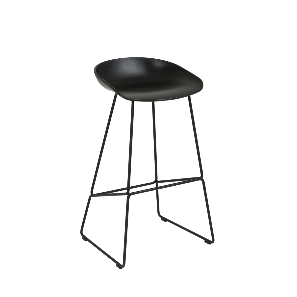 Equator Stool Black with Black Skid Legs Hire for Events
