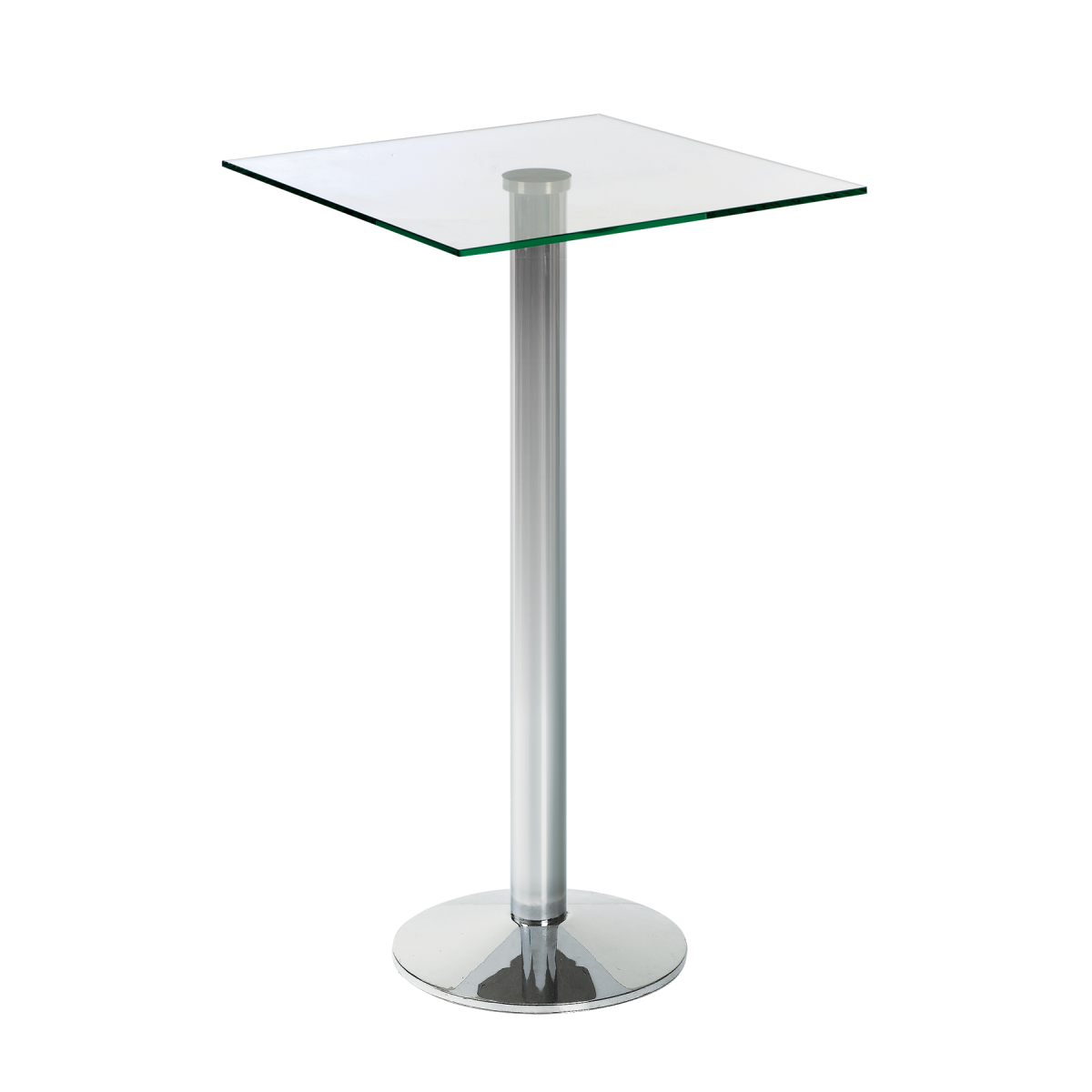Rome Square Glass Top Bar Table Hire for Events