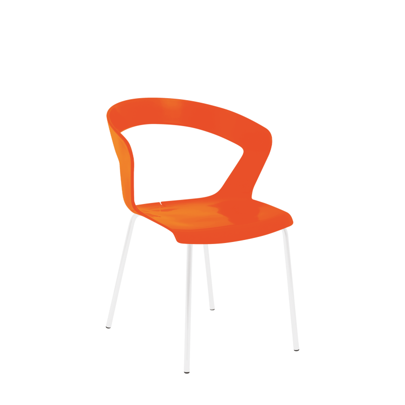 Ibiza Chair White Metal Legs Polymer Seat