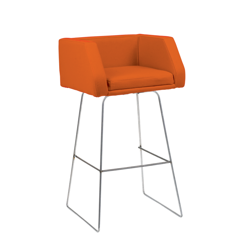 Bolivia Box Stool Skid Legs Vinyl Seat