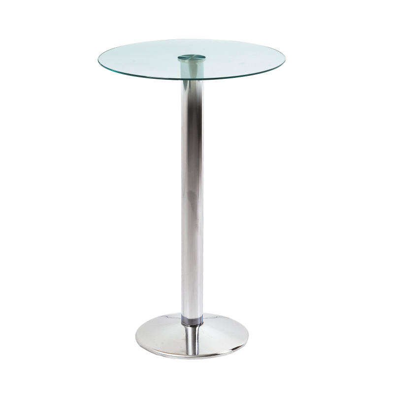 Milan Chrome Base Bar Table Glass Top Bar Tables Dzine Furnishing