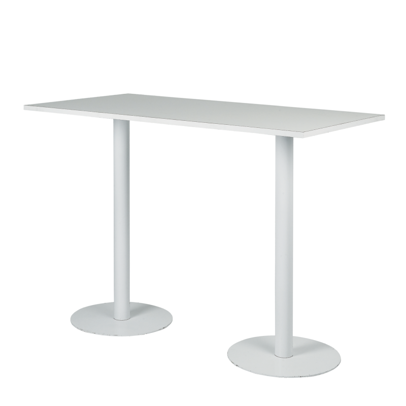 Genoa Dual Bar Table White Legs