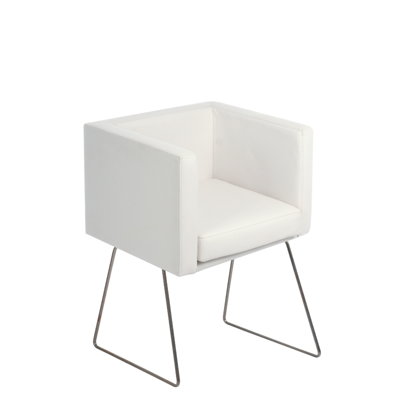 Bolivia Box Chair Skid Legs Vinyl Seat