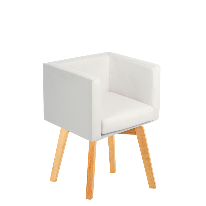 Bolivia Box Chair Wooden Legs Vinyl Seat