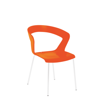 Ibiza Chair White Metal Legs Vinyl or Wool Seat