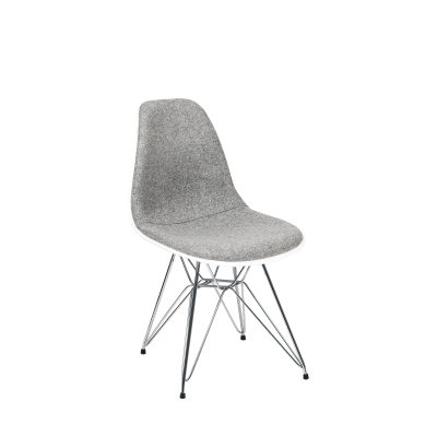 Eiffel Chair Chrome Legs Padded Wool Seat