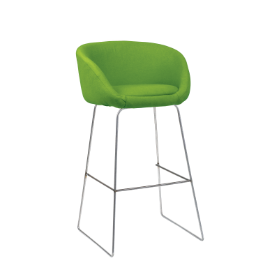 Windsor Stool Steel Skid Legs Wool Seat