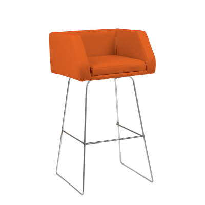 Bolivia Box Stool Skid Legs Vinyl Seat