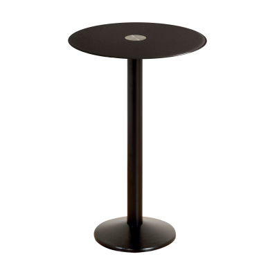 Milan Black Base Bar Table Glass Top