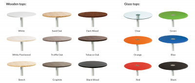 Milan Black Base Bar Table Wooden Top