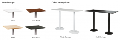 Genoa Dual Bar Table Black Legs