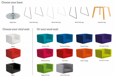 Bolivia Box Chair Wooden Legs Wool Seat