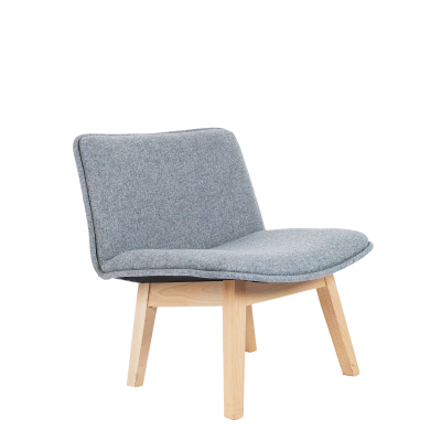 Wave Chair Wooden Legs Wool Seat