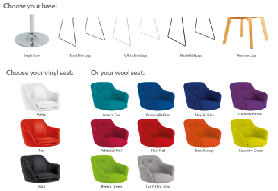 Windsor Chair Steel Skid Legs Vinyl Seat