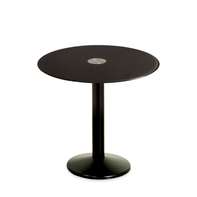 Milan Black Base Bistro Table Glass Top